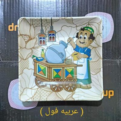 طقم عشاء ميلامين عربية فول أشكال رمضان (24 قطعة)