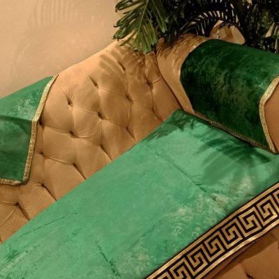 طقم انتريه جلد مقلوب اخضر – فرزاتشي التركي