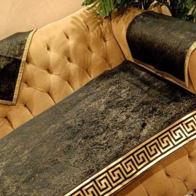 طقم انتريه جلد مقلوب اخضر غامق – فرزاتشي التركي