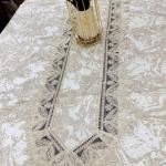 مفرش سفرة تركي فخم بتطريز راقٍ – مقاس 130×225 سم