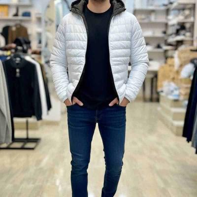 جاكيت إسباني مشحم مبطن ستان ابيض