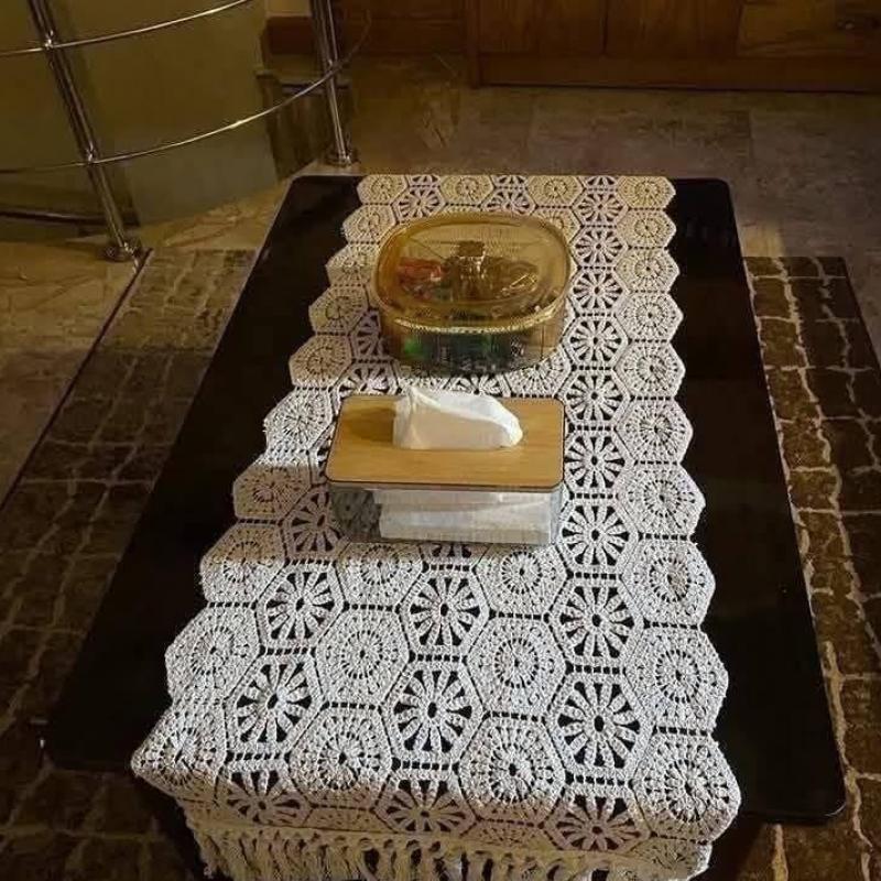 رنر مكرمية شغل يدوي أنيق | مقاس 50×90