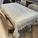 مفرش سفرة سلك شغل يدوي أنيق | مقاس 220×140