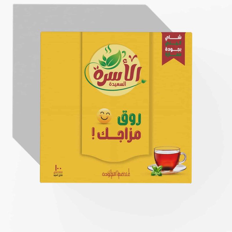 كرتونة شاي الأسرة السعيدة 100 كيس ( فاخر ) - 200 جرام