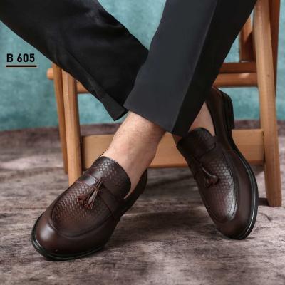 1 كرتونه×حذاء جلد سمارت بني كود B-605
