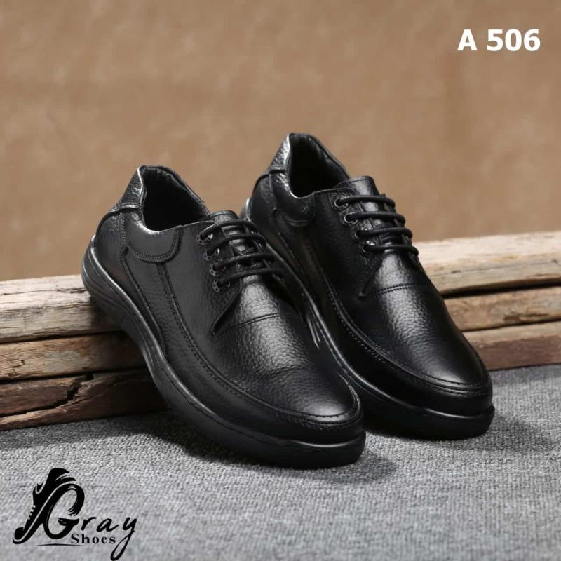 1 كرتونه×حذاء رجالي كاجوال جلد طبيعي اسود كود A-506