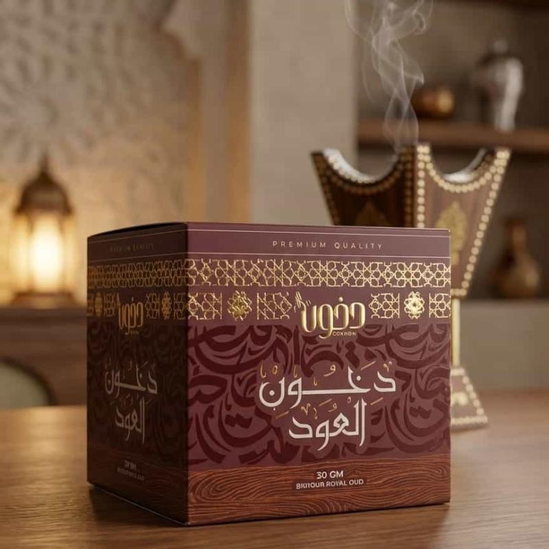 12 قطعة × بخور مبثوث دخون العود 30 جرام – مع ماشّة هدية