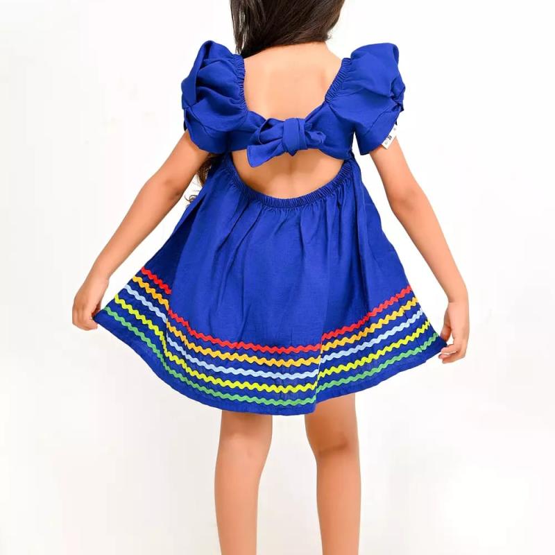فستان بناتي ازرق Zig Dress – 50 قطعة