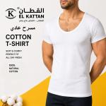 القطان فانله نص كم رجالي Cotton T-shirt مسرح فاخر ابيض - دسته